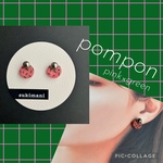 pomponピアス／イヤリング　pink×green