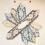 両面リボン♥︎ 上品な花刺繍リボンのデフトバン｜簡単お団子ヘア【ブラック】
