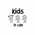 キッズインカー ステッカー イラスト 手書き 家族 kids in car ベビーインカー 子供 キッズ 転写ステッカー ハンドメイドステッカー 