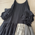 ♡OUTLET♡完成品♡肩フリルジュイ柄パッチワークワンピース。.＊