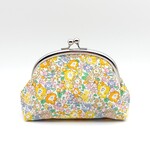 リバティ　がま口ポーチ　12cm　花柄　ミシェル　イエローオレンジ　730