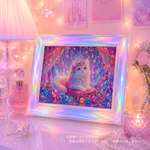✧︎ℕ𝕠.7✧︎ Crystal Princess Cat｜宝石の王冠をまとった幻想ねこアート｜夢かわインテリアポスター・アートプリント｜2Lサイズ