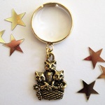 ネコちゃんバスケットリング💍アンティークゴールド色