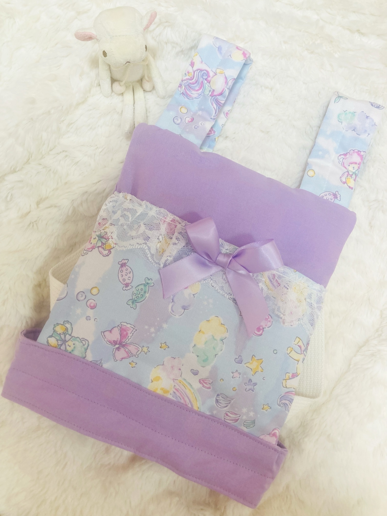 抱っこ紐 ドールキャリア ハンドメイド 人形 ピンク いちご柄 花柄