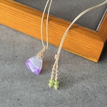 【紫陽花ネックレス】パープルオニキスのマクラメネックレス