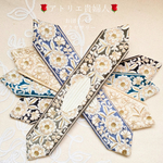 両面リボン♥︎ 上品な花刺繍リボンのデフトバン｜簡単お団子ヘア【オリーブ】