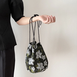 巾着 bag ｜floral｜巾着バッグ　花柄　ショルダーバッグ　トートバッグ