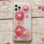 ジュリアン×パール♡大人可愛い押し花スマホケース