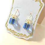 Present box型♡ ガラスキューブ ピアス イヤリング