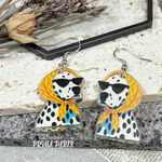 2個 A ダルメシアン フック ピアス シルバー