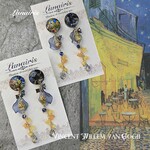 ゴッホ「夜のカフェテラス」　イヤリング