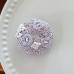 ビーズ刺繍くるみボタン（ヘアゴム/ブローチ）