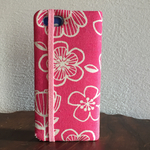  iPhone6用  手帳型カバー 花柄・ピンク 