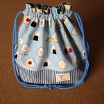 おにぎりのお弁当袋（水色）