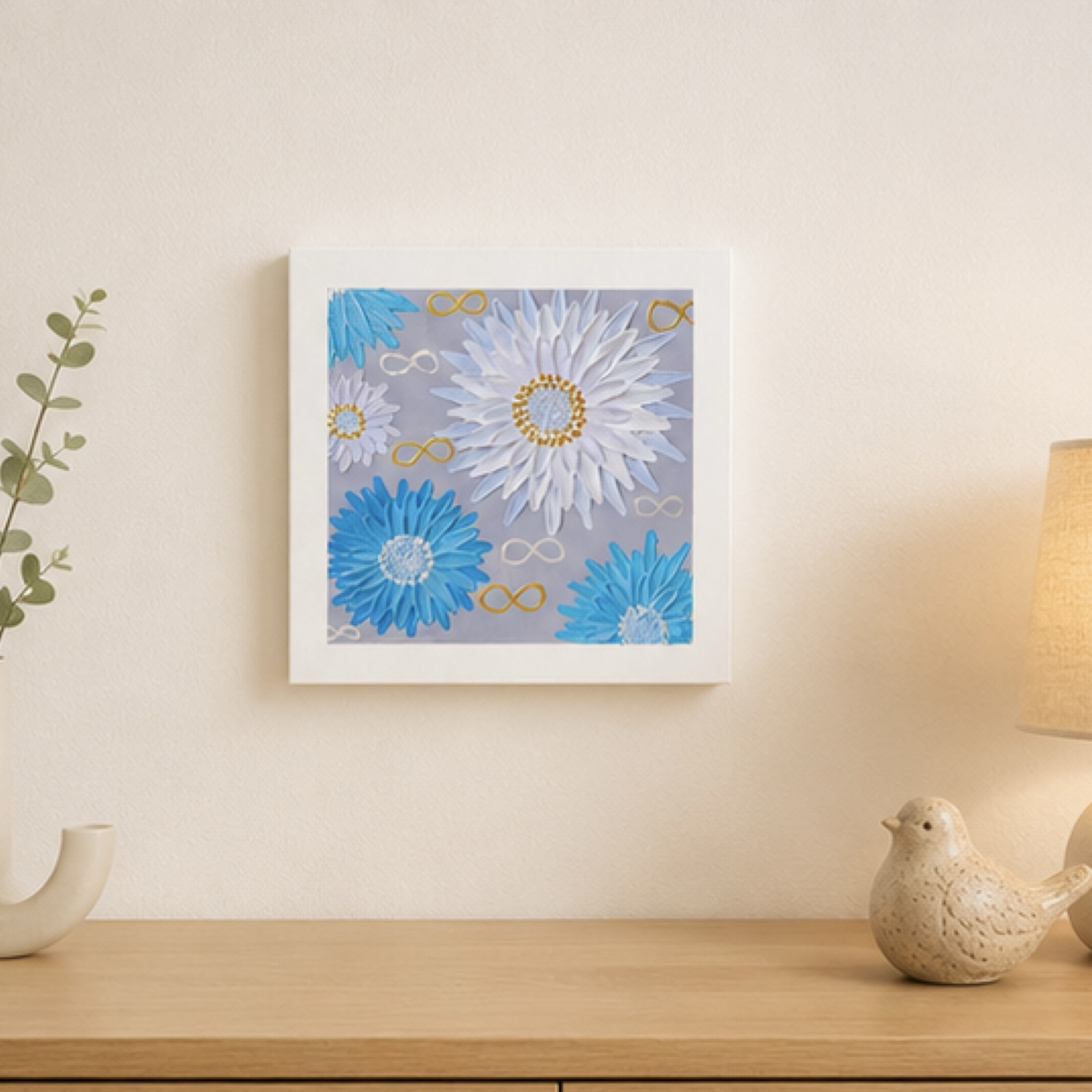 癒しの花束＊テクスチャーアート 花の絵 フラワーブーケ キャンバス