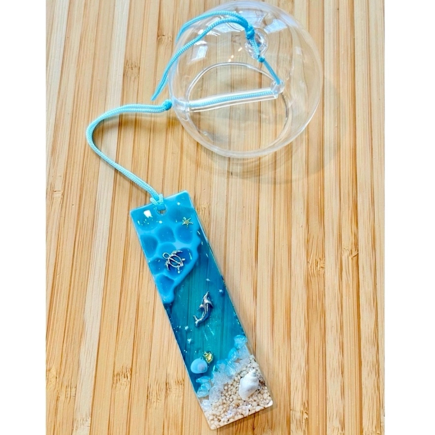 風鈴 海 イルカ ホヌ ウミガメ 星の砂 レジン windchime resin