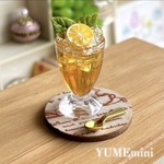 460 ＊爽やかアイスレモンティー＊　ミニチュア　ドリンク　フェイクフード　喫茶店　カフェ　シルバニア　YUMEmini