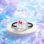 アイスブルー紫陽花の金魚ヘアゴム / ドライフラワー