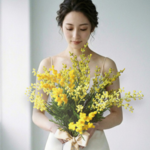 Yellowミモザのクラッチブーケ　ブーケ　クラッチブーケ　ブライダル　ウェディング　結婚式　ミモザ