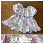 80size  花柄  紫陽花  風鈴  パープル系  ワンピース  ハンドメイド  77