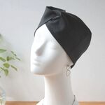 洗いざらしリネンコットンblackヘアバンド / ターバン