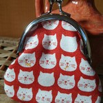 ミニサイズがま口　　猫柄　