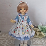 爽やかブルーのエプロンスカートセット✢幼SDｻｲｽﾞ