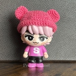 くま耳帽子(ソフビ)  ピンク　着せ替えアイテム　すのチルソフビ