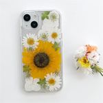 ひまわり 押し花ケース iPhone12 11 SE2 Xperia Galaxy AQUOS  GooglePixel HUAWEI iPhoneケース スマホケース 