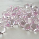 期間限定SALE【50個/10㍉】【ba-t1C-138】❁手染め鈴丸ドロップビーズ(クリア)❁ベビーピンク❁