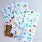 【夏限定 クリームソーダ】レトロPOPな平紙袋ミニ 8枚セット/純白ロール紙 デザペ コラージュ おすそ分け ラッピング資材