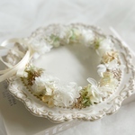 【送料無料】ベビーキッズ花冠　~pink&gold~  花かんむり　ベビー　キッズ　はなかんむり　リングガール　ベビー花冠　子供用花冠　結婚式　誕生日　バースデー