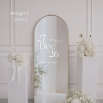design C ウェルカムミラーステッカー／ウェルカムボード風／結婚式／転写シール／お名前入れ