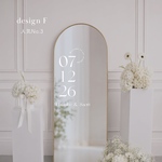 design F ウェルカムミラーステッカー／ウェルカムボード風／結婚式／転写シール／お名前入れ