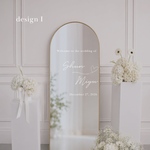 design I ウェルカムミラーステッカー／ウェルカムボード風／結婚式／転写シール／お名前入れ
