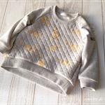 【size110】rough raglan 〈キリン柄・ベージュ杢〉　