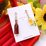 数量限定❣️お酒モチーフ アシンメトリー ワイン ビール ジョッキ おもしろ ピアス イヤリング レディース アクセサリー 夏🌴🏖🌈