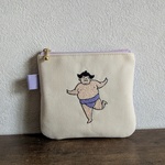 お相撲さん刺繍のミニポーチ