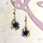☆flower jewel♡ドロップピアス(イヤリング)/ネイビー☆