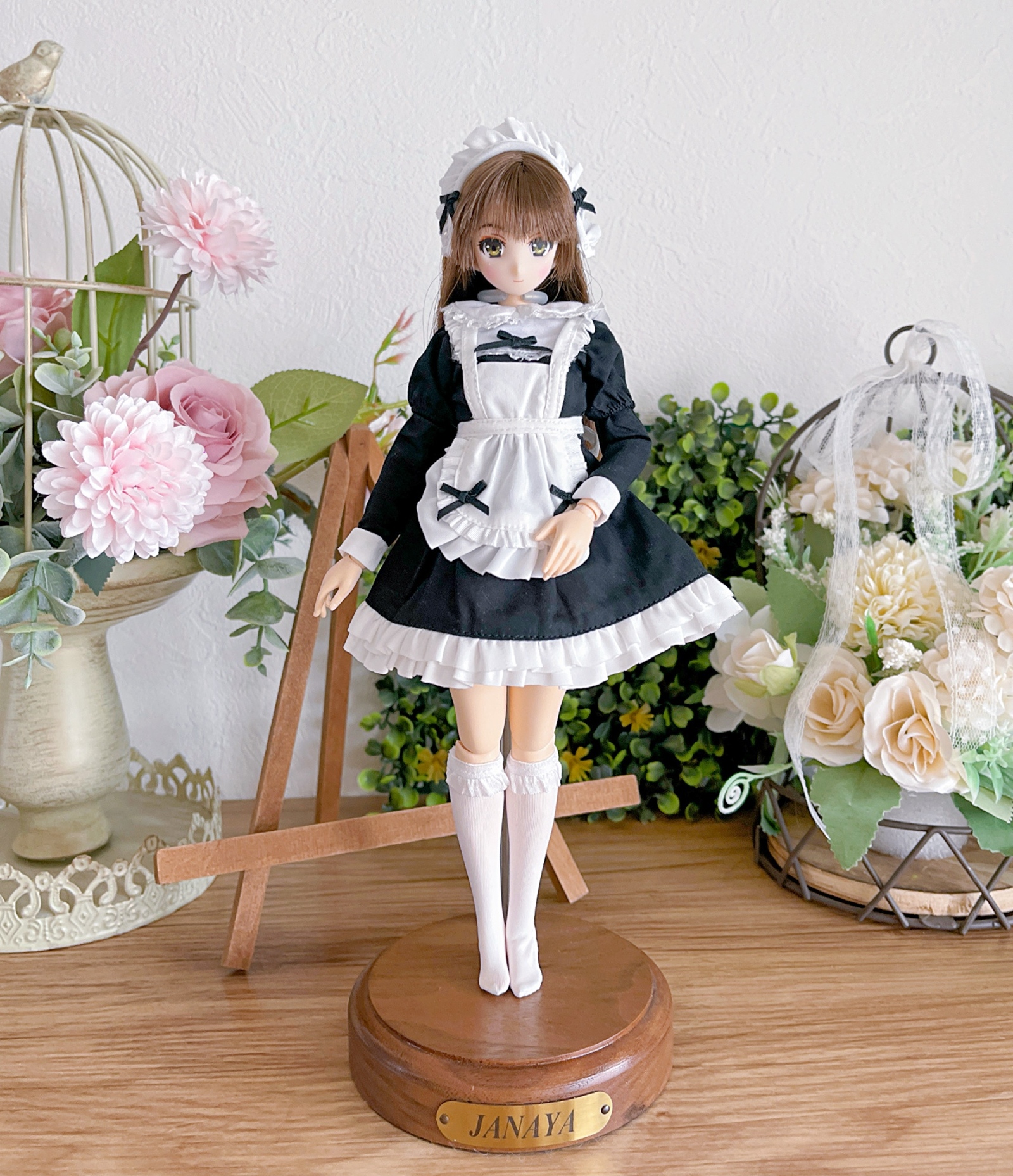 JANAYA ハンドメイド オビツ24 Q'z body リカちゃん 黒色メイド服
