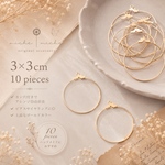 【10個】3×3cmカン穴付きフープ金具　m-80
