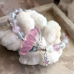 ピンク.｡.:*.｡.フェアリーフローライト.｡.:*.｡.羽根のブレスレット✨波動グッズ