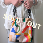 【SALE】巾着バッグ　フランス生地 　個性派　軽量　虹柄　大人可愛い