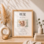 【クリア命名書】命名書/クリアポスター/透明/出産祝い/写真/おしゃれ/シンプル/バースデー/誕生日/赤ちゃん