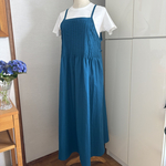 ☆ ✨綿麻　ヴィンテージソフト加工ピンタックキャミソールワンピース