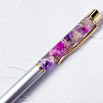 今だけ桜入り！JETSTREAM芯内蔵⭐︎芯の交換可能！ハーバリウム風華やかお花レジンボールペン   シルバーゴールド/ジェットストリーム/プチギフト/小花/かすみ草/スターチス/書きやすい/上品