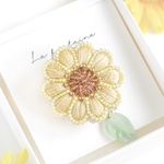 ひまわり刺繍のブローチ｜笑顔が咲く 夏のお花アクセサリー　イエロー　黄色　ビタミンカラー　向日葵　ギフト対応