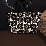 トートバッグ  花柄black
