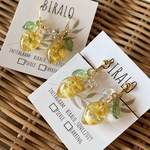 夏のお出かけにいかが🌻ミモザが主役のレモンスカッシュピアス/イヤリング