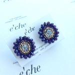 dark purple  ビーズ刺繍 チタンピアス